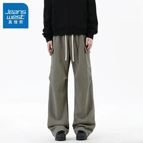 N5真维斯男士工装裤2025新款秋季潮流宽松休闲裤伞兵长裤男款裤子商品大图