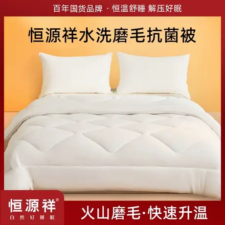 恒源祥水洗磨毛抗菌被加厚冬被单人双人家居宿舍被子保暖四季被商品大图