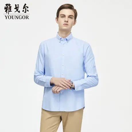 【牛津纺】D系雅戈尔衬衫秋季休闲火山岩发热外穿长袖保暖衬衫商品大图