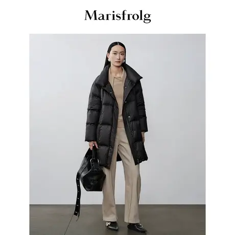 【商场同款】玛丝菲尔2023年冬季新款长款保暖鹅绒羽绒服外套女商品大图