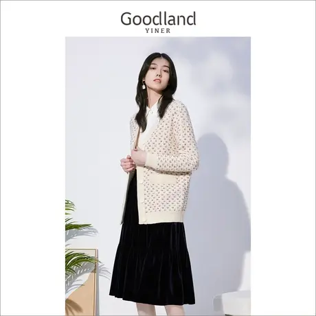 音儿美地女装2022冬季新款设计感宽松毛衣小众针织开衫外套商品大图