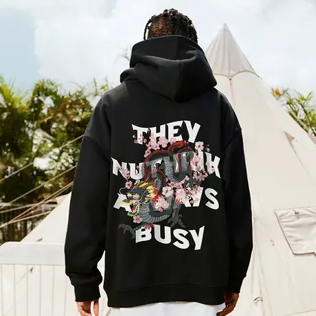 Nuthink国潮中国龙连帽卫衣男潮高街潮牌加绒宽松情侣款春季帽衫商品大图