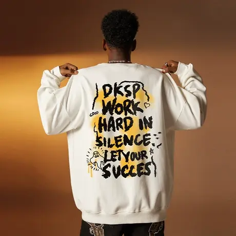 Nuthink美式街头宽松潮流无帽卫衣潮牌男国潮大码打底衫上衣男款商品大图