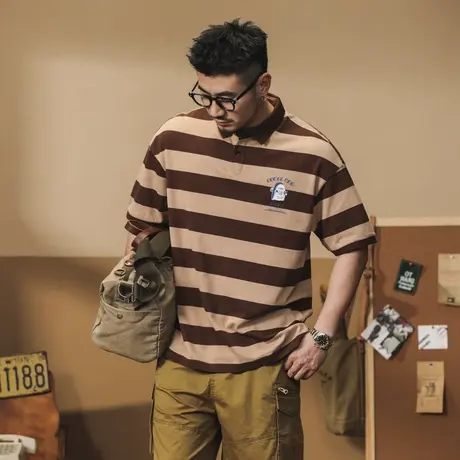 时尚潮流男士百搭夏季薄款T恤纯棉圆领休闲休闲大码T恤宽松男装商品大图