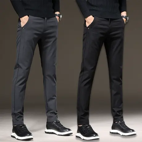 黑色西服西裤男士修身小脚休闲长裤子男裤商务正装春季春秋款男装商品大图