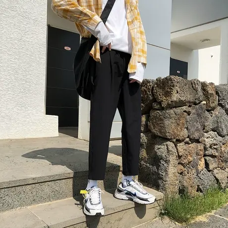 坠感西裤男阔腿裤直筒裤宽松裤子秋季休闲长裤工装男士垂感西装裤商品大图