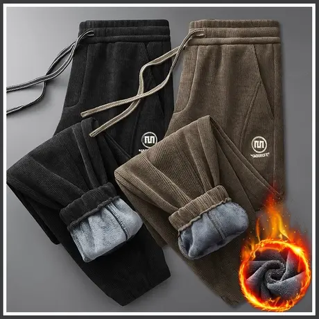 保暖防寒束脚男士冬季超厚卫裤2023年新款加绒加厚休闲裤子秋冬款商品大图