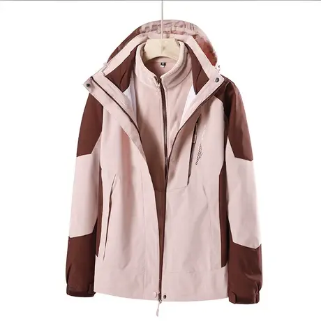 冲锋衣女款秋冬季户外三合一可拆卸防风防水夹克情侣登山服外套男商品大图