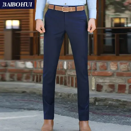 清仓夏季薄款休闲西装裤子男士修身韩版商务职业正装直筒西裤男潮商品大图