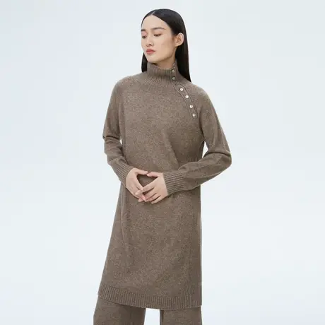 LANCY/朗姿秋季新款收腰羊绒针织连衣裙女高级通勤职业裙子女奥莱图片