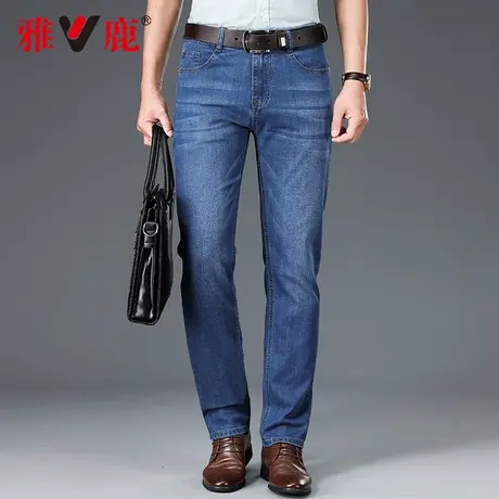 弹力牛仔裤男士宽松直筒夏季薄款休闲春季修身小脚长裤子男春秋款商品大图