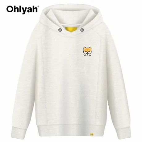 Ohlyah品牌春秋连帽衫卫衣情侣装女小狗卡通胸花休闲百搭外套上衣商品大图