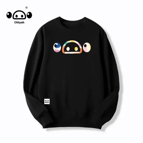 情侣装秋季韩版印花圆领宽松大码套头卫衣女2023新款简约潮牌上衣商品大图