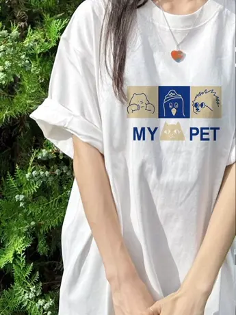 白色短袖t恤女2023夏季新款大码女装纯棉欧货时尚洋气时髦上衣潮商品大图