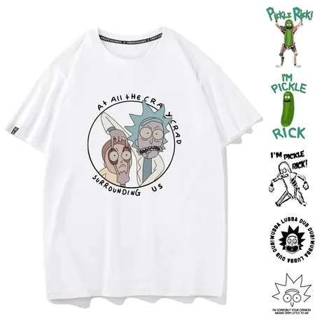 秀洛黄瓜瑞克与莫蒂T恤莫提短袖酸黄瓜和腌黄瓜联名周边衣服男图片
