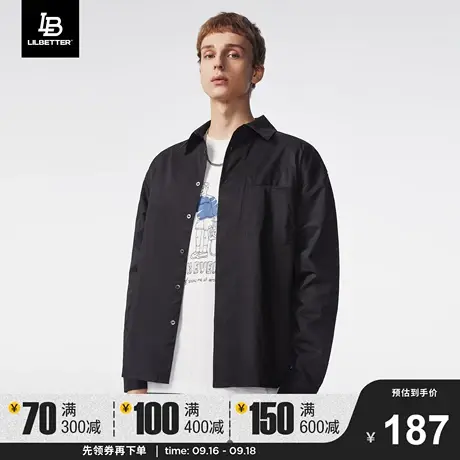 Lilbetter衬衫夹克男纯棉上衣秋季衣服高端衬衣休闲美式复古外套图片