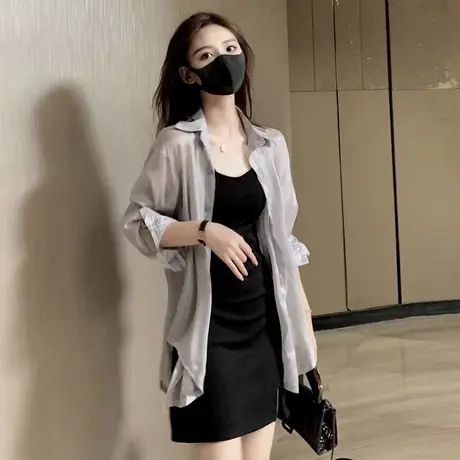 睡衣女春秋性感吊带睡裙轻熟风长袖衬衫连衣裙两件套装家居服夏季图片