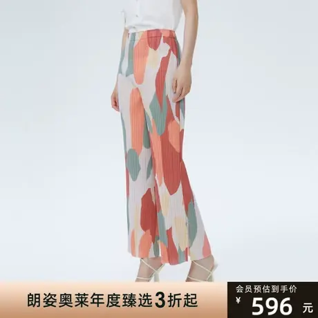 LANCY垂坠阔腿裤新款夏季女裤薄款印花裤设计感显瘦商场同款图片