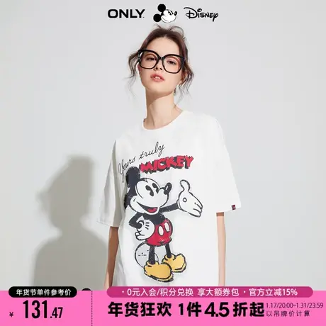 ONLY2023秋季新款迪士尼米奇DISNEY联名款宽松T恤女|123101138商品大图