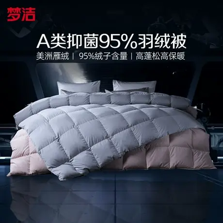 【烈儿宝贝】梦洁家纺95羽绒被子被芯双人加厚保暖美洲雁羽绒冬被商品大图