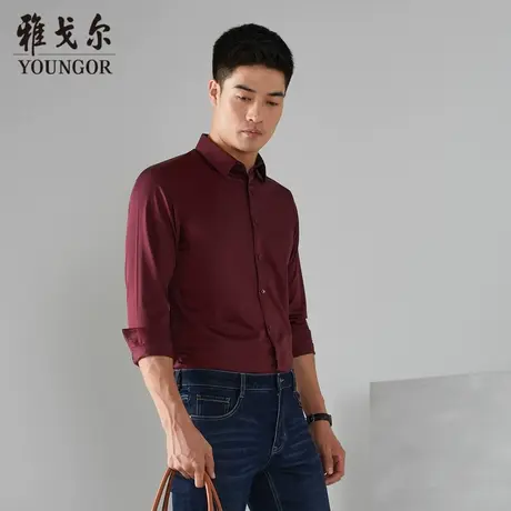 【商场同款】雅戈尔男士长袖衬衫春秋新款官方商务休闲长袖衬衫男商品大图