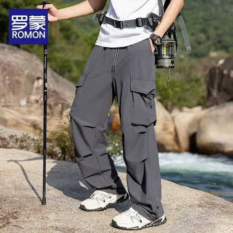 罗蒙户外登山伞兵机能工装裤子男士2025夏季新款美式速干休闲长裤商品大图