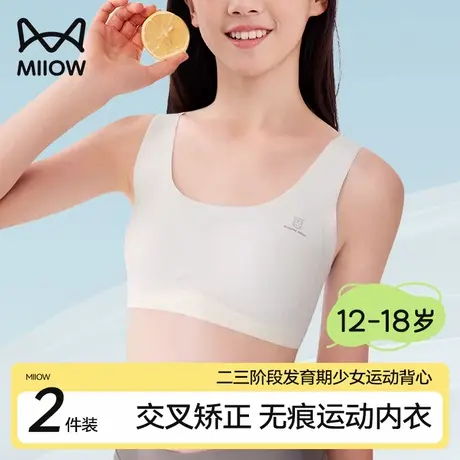 猫人少女内衣二三阶段初中生高中学生青春发育期儿童运动背心薄款图片