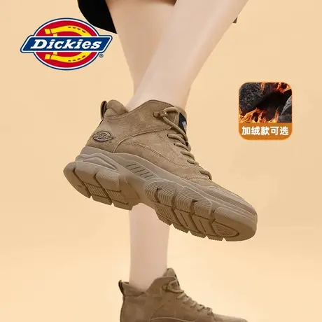 Dickies短靴女2024年冬季新款厚底加绒保暖马丁靴徒步防滑登山鞋图片