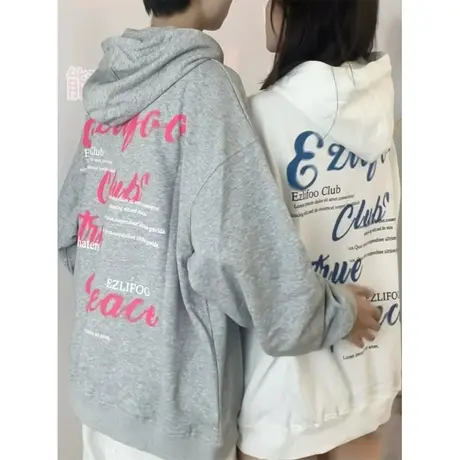 情侣装hiphop街头连帽卫衣女秋季美式vibe薄款宽松外套ins潮上衣商品大图