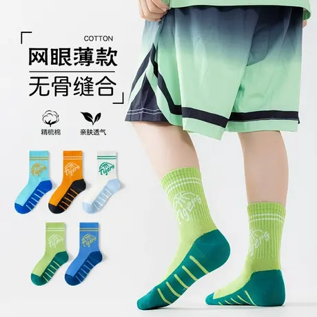 猫人男童袜子夏季薄款纯棉舒适亲肤男孩夏天网眼透气无骨运动棉袜图片