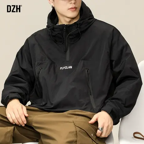 男士刺绣夹克男连帽冲锋衣男款潮牌旅游外套户外登山服装2023新款商品大图