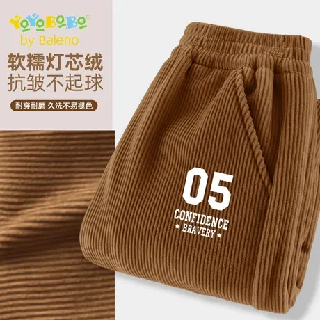 班尼路童装YBB系列男童薄款灯芯绒裤子春秋款2025新款儿童运动裤商品大图