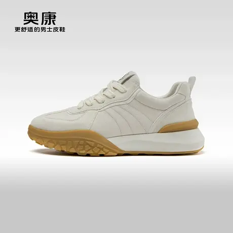Aokang奥康男鞋春季新款时尚休闲鞋男运动软底拼色舒适慢跑鞋商品大图