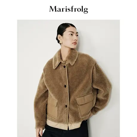 【一衣多穿】玛丝菲尔2023冬季新款美拉德羊羔毛环保皮草两件套女商品大图