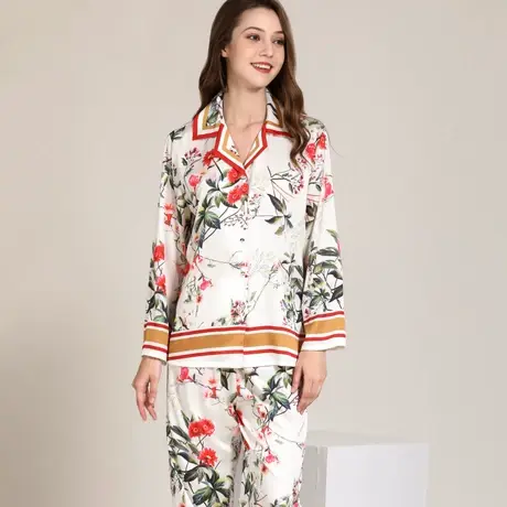 真丝睡衣女春夏秋季2024年新款丝绸大码家居服薄款冰丝套装图片