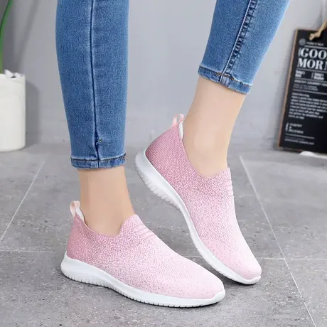 墨兰普斯2019新款百搭女鞋韩版飞织运动潮鞋子情侣运动鞋图片