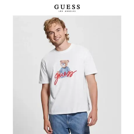GUESS男士简约纯色百搭时尚小熊套头T恤-M4RI81K9RM1商品大图