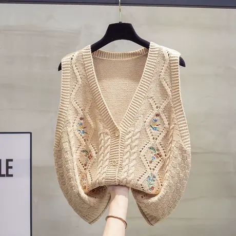 v领针织开衫马甲背心女2025春秋新款宽松外穿马夹外搭毛衣坎肩潮商品大图