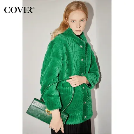 COVER冬季羊剪绒宽松百搭型休闲短外套商品大图