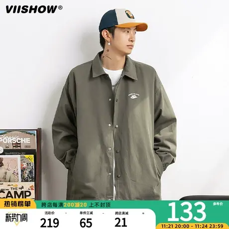 VIISHOW日系潮牌教练夹克男女情侣户外工装外套长袖流行ins百搭商品大图