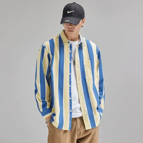 Modi Nick/摩帝尼克秋季男士高端定制面料衬衫重磅水洗男士衬衣商品大图