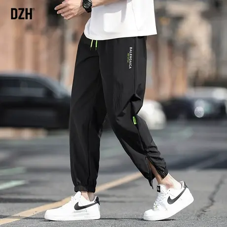 男士九分冰丝裤子男美式高街夏季薄款运动裤束脚裤2023新款速干裤商品大图