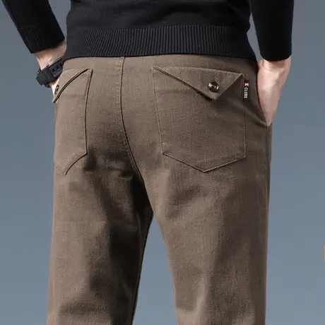 工装休闲裤子男士直筒宽松秋季春秋款冬季咖啡色棕色商务中年爸爸商品大图