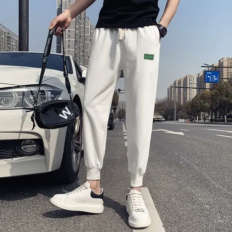 夏季男士休闲裤九分裤小脚裤裤子修身简约潮流束脚运动束腿裤卫裤商品大图