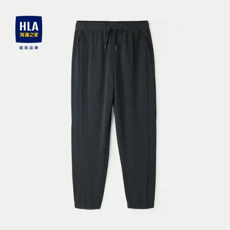 HLA/海澜之家含莫代尔休闲裤24春夏新抽绳系带刺绣锥形九分裤子男图片