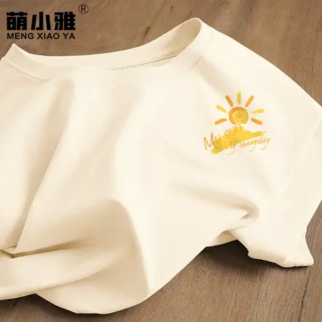 纯棉短袖t恤女夏款2023夏季百搭宽松夏装半袖体恤小众设计感上衣商品大图