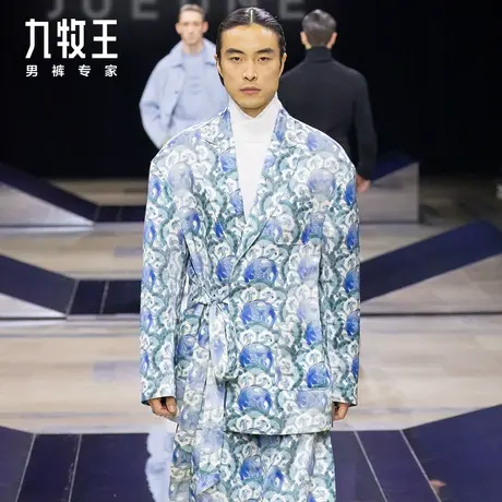 [时尚秀款]九牧王秀款男装西服宝相花时尚印花中国风休闲外套DN图片