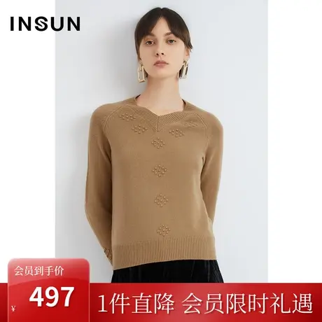 恩裳2022冬季时尚随性慵懒风舒适亲肤羊毛毛织衫女装商品大图