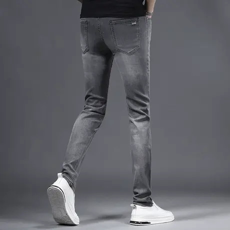 天丝牛仔裤男款夏季薄款修身2023新款灰色潮流休闲男士裤子轻薄款商品大图