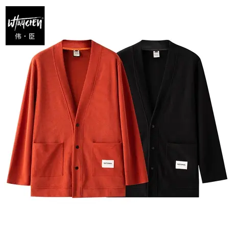 伟臣2023春季新品大码男士外套胖子加肥加大宽松开衫夹克肥佬上衣商品大图